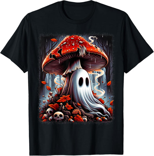 Halloween Cottagecore Ghost Mushroom Spooky Men Women T-Shirt