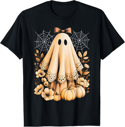 Halloween Fall Ghost Pumpkin Autumn Vibes Spooky Season T-Shirt