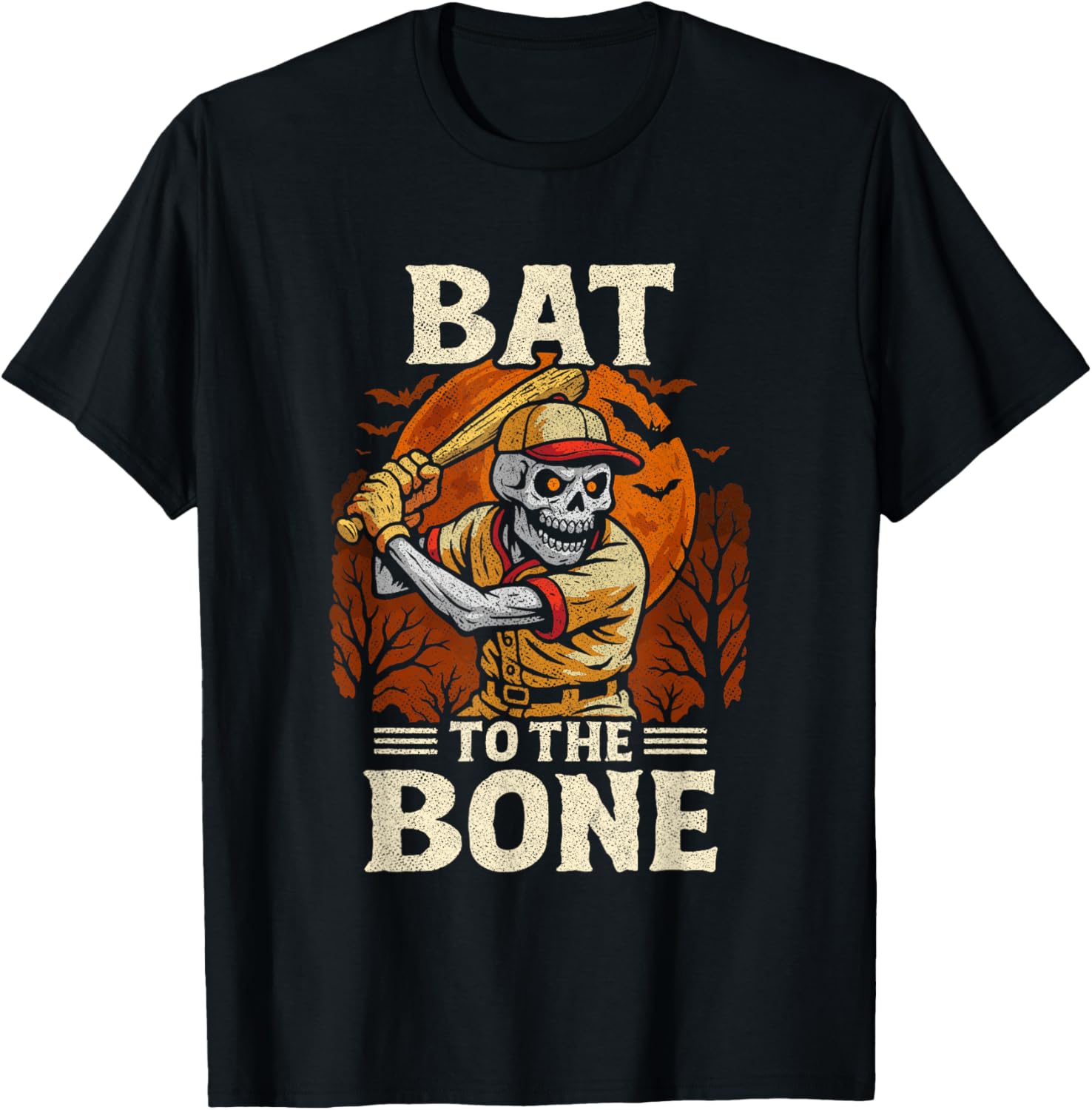 Baseball Halloween Skeleton - Halloween Bat Baseball Costume T-Shirt