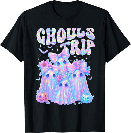 Halloween Preppy Ghost Ghouls Trip Girls Group Cute Spooky T-Shirt