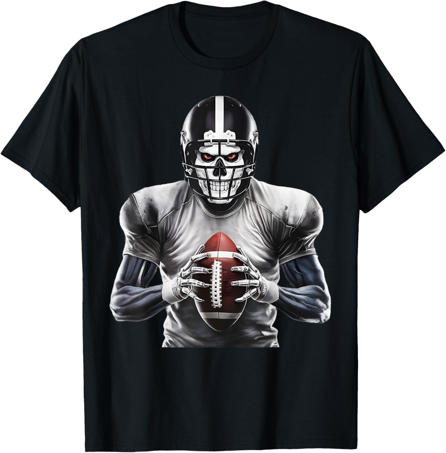 Halloween Skeleton Football Player Costume Boys Girls Mens T-Shirt