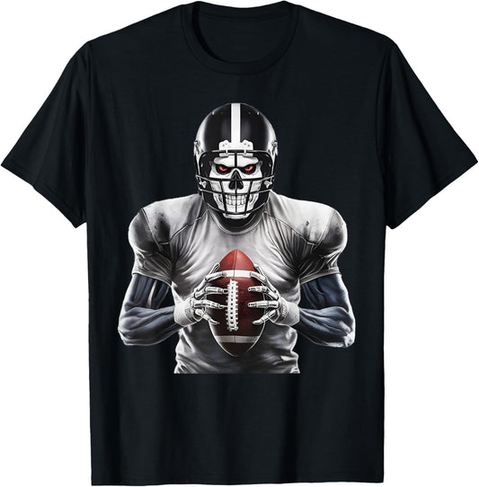Halloween Skeleton Football Player Costume Boys Girls Mens T-Shirt