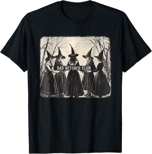 Bad Witches Club, Retro Halloween Witchy, Spooky Season T-Shirt
