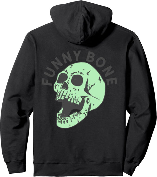 Green Skull Laughing Shirt Halloween Pastel Goth Funny Bone Pullover Hoodie