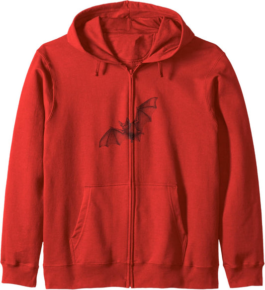 Grunge Bat Goth Aesthetic Bats Occult Emo Girl Halloween Zip Hoodie