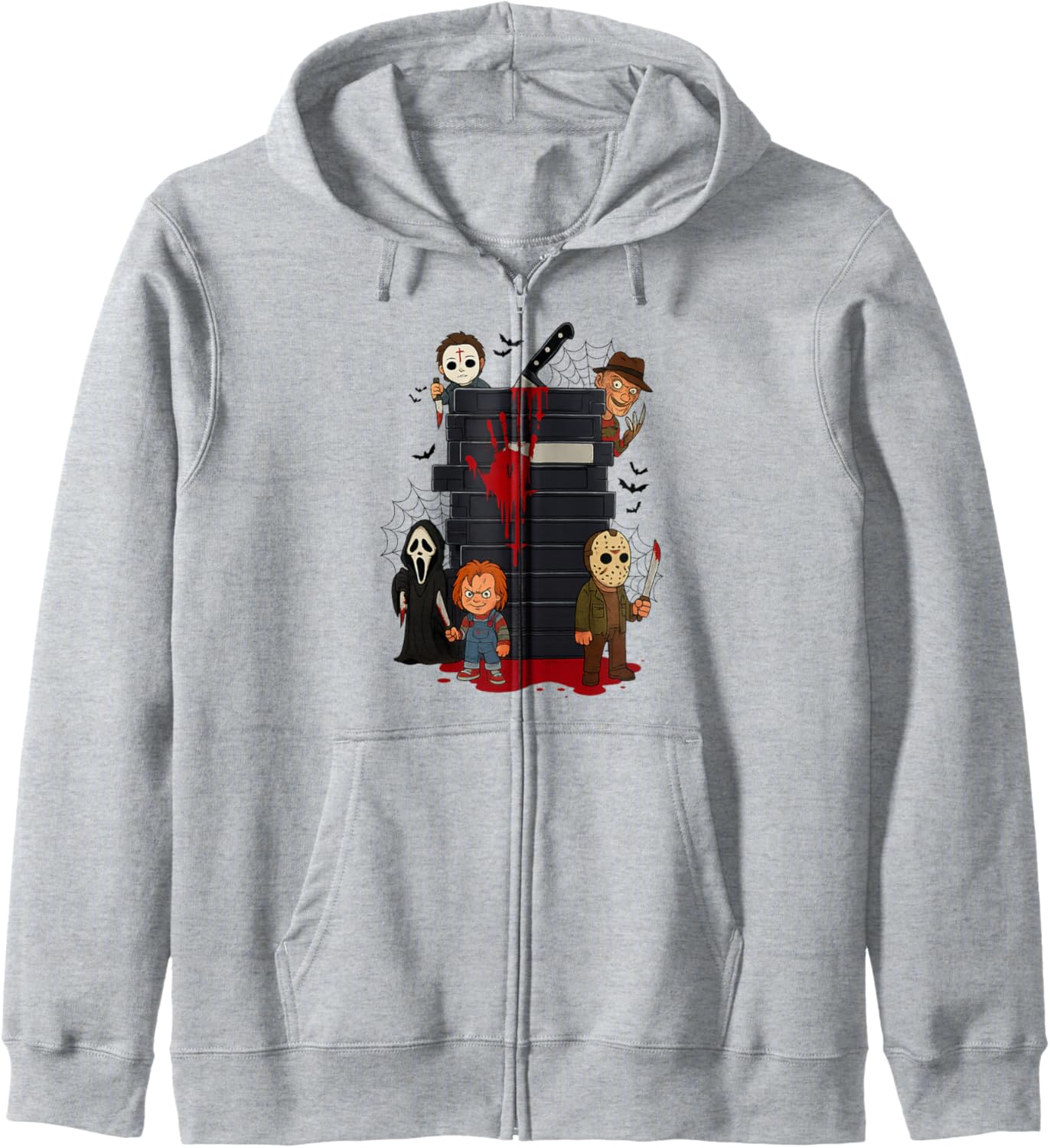 Halloween Horror Movie Characters Funny Scary Halloween Zip Hoodie